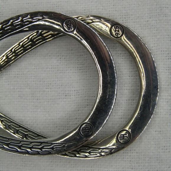 John Hardy 925 Sterling Silver Classic Chain Asli Leverback Drop Earrings 21g - Picture 7 of 9